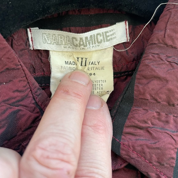 NARACAMICIE Italian Long Sleeve Button Front Crinkle Dress Shirt EUC - Picture 4 of 6